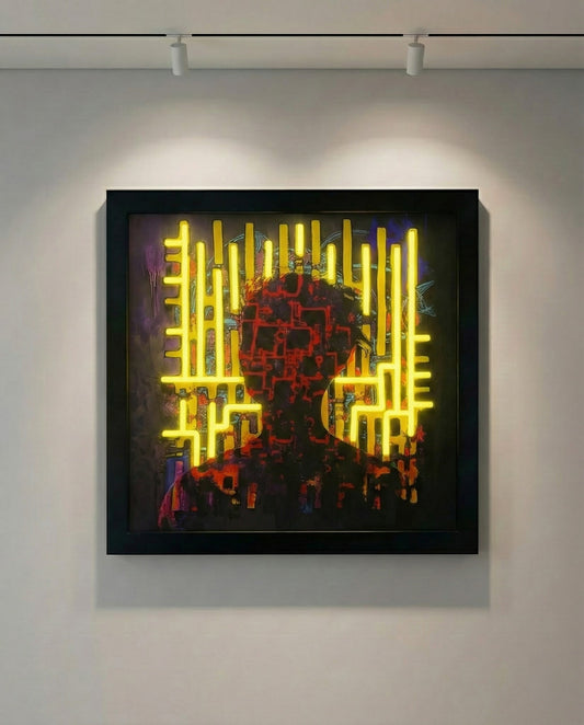 Signal Lost — LED/Canvas Hybrid Artwork