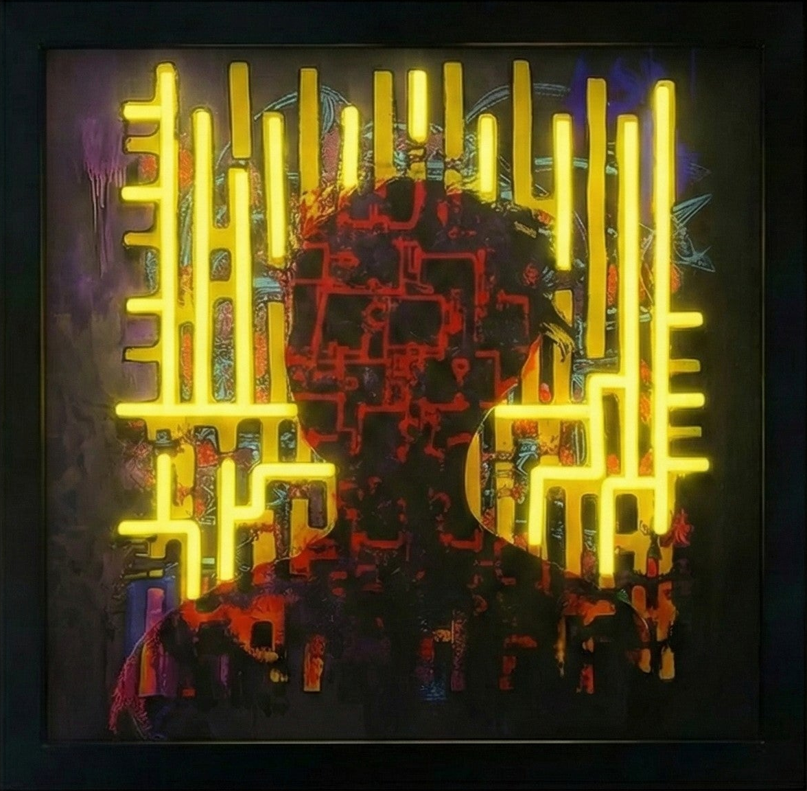 Signal Lost — LED/Canvas Hybrid Artwork